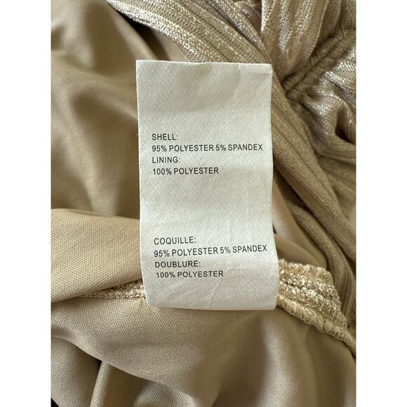 Ramy Brook NWT Alma Gold Metallic Ruched Bodycon Mini Dress Sleeveless sz L/XS - Picture 15 of 16